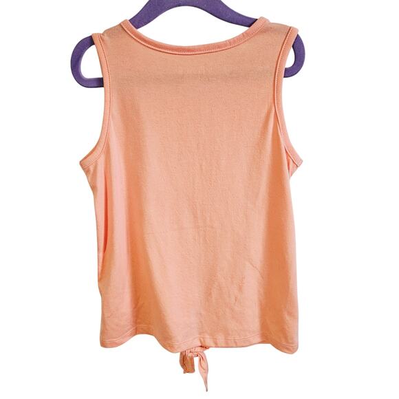 Children's Place Girls Size M 7/8 Tie Bottom Tank Top Pastel Peach Summer Casual - Picture 4 of 6